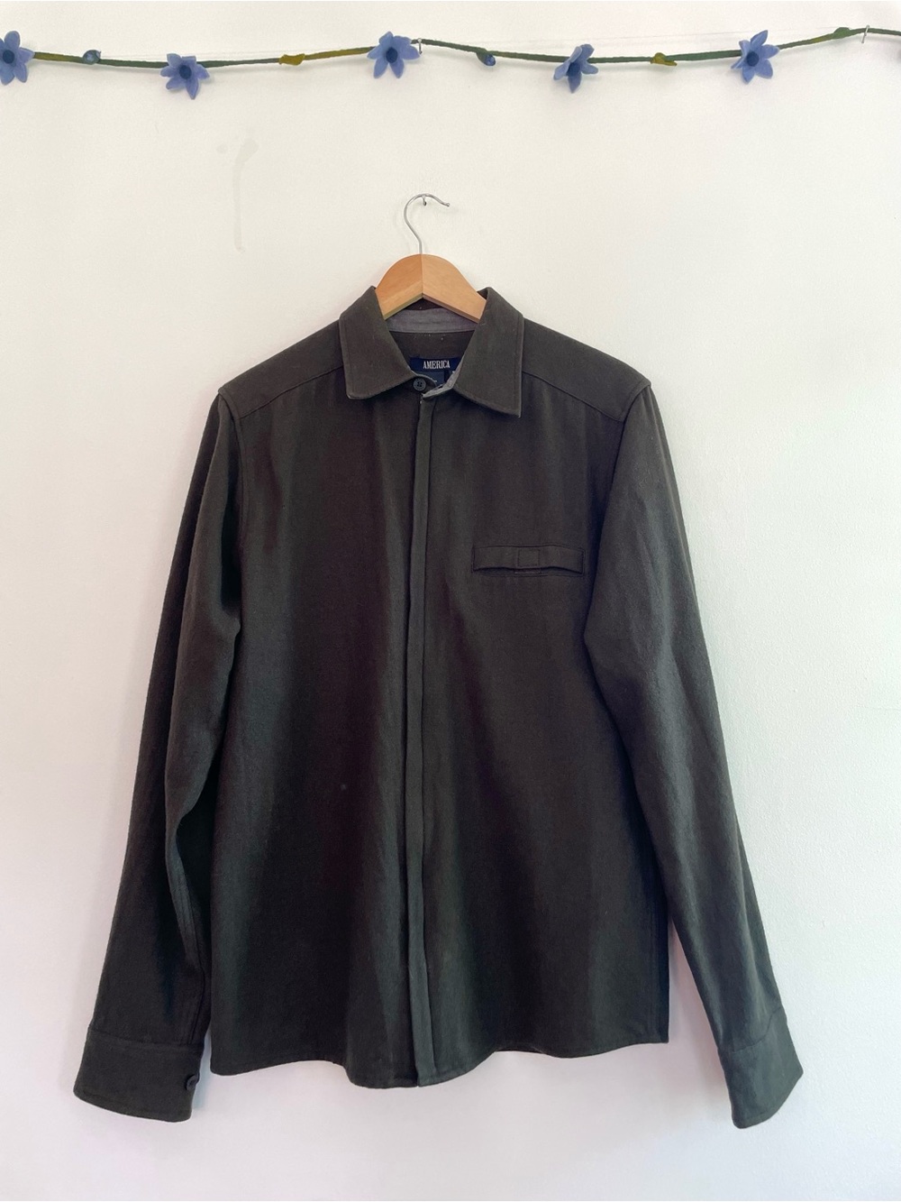 Vintage Tristan America Wool Blend Utility Shacket Forest Green Size Small